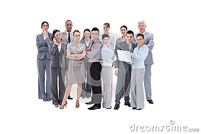 Business team looking at camera Stock Photo