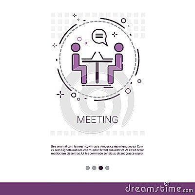 Business Team Meeting Brainstorm Process Web Banner With Copy Space Vector Illustration