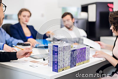 Business team meeting. A close up picture of a colorful handcraf Stock Photo
