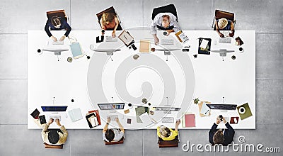 Business Team Meeting Connection Digital Technology Concept Stock Photo