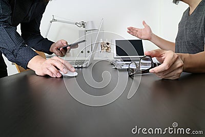 Business team meeting.Professional investor working new start up Stock Photo