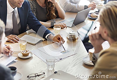 Business Team Meeting Strategy Marketing Cafe Concept Stock Photo