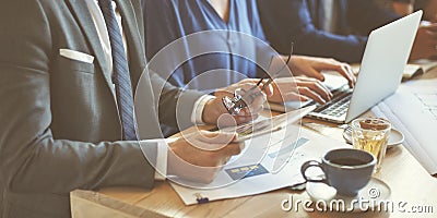 Business Team Meeting Strategy Marketing Cafe Concept Stock Photo