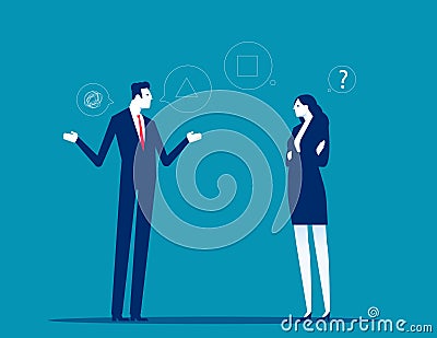 Business team with miscommunication. communication problems vector concept Vector Illustration