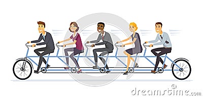 Business team - modern cartoon characters illustration Vector Illustration