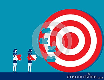 Business team and partner create goals together. Concept business vector illustration Vector Illustration