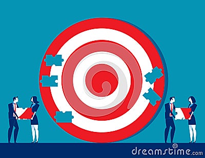 Business team and partner create goals together. Concept business vector illustration Vector Illustration