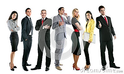 Business team people group crowd full length Stock Photo