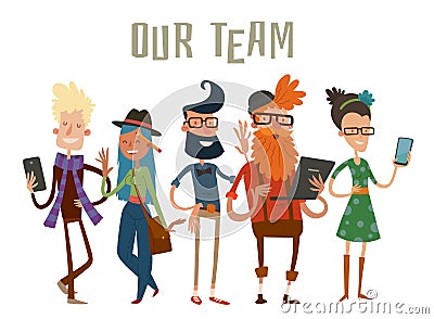 Business team people group portrait website Vector Illustration