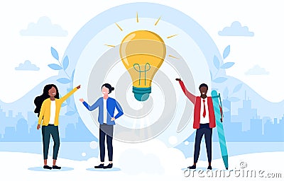 Business team preparing start up project Vector Illustration