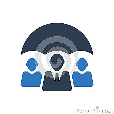 Business team protection icon, teamwork security icon Vector Illustration