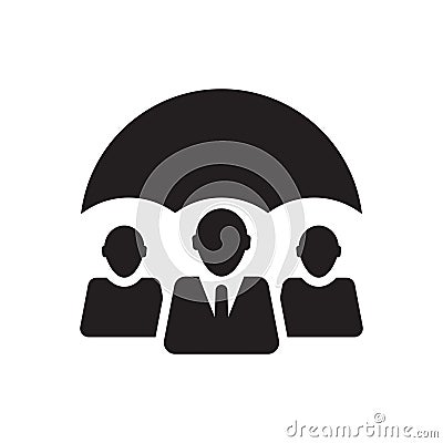 Business Team Protection Icon, Teamwork Security Icon Vector Illustration