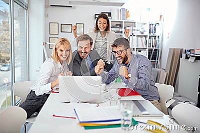 Business Team Success Concept.business people successfully completed work Stock Photo