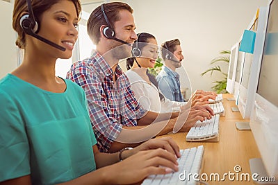 Business team working at the call centre Stock Photo