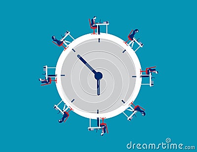 Business team working time. Vector business. Vector Illustration