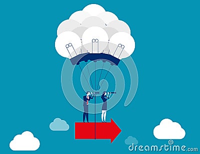 Business team working together. Creating idea make grow up. Concept business vector illustration, Flat character design, Cartoon Vector Illustration