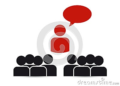 Business teams with speech bubbles - Social Media Cartoon Illustration