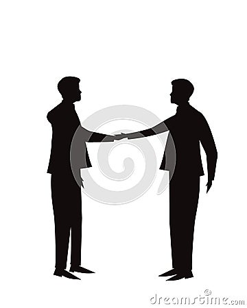 Business teamwork deal agreement partnership concept. Businessmen shaking hands together Vector Illustration