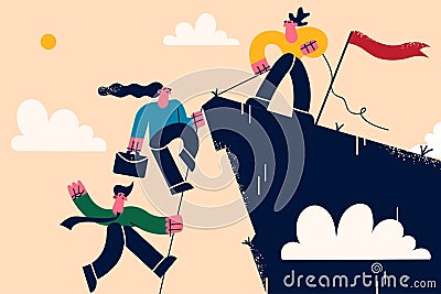 Business teamwork, leadership and support concept Vector Illustration