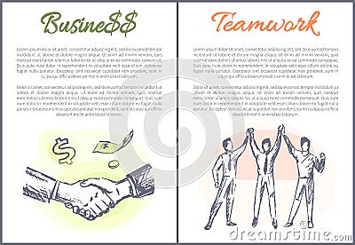 Business and Teamwork Posters Vector Illustration Vector Illustration