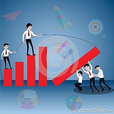 Business teamwork,someone in team can` t work,project incomplete Vector Illustration