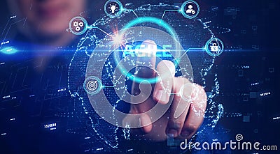 Business, Technology, Internet and network concept. Agile Software Development Stock Photo