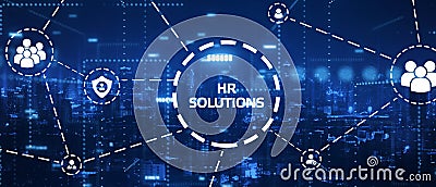 Business, Technology, Internet and network concept. Hr Solutions. 3D illustration Cartoon Illustration