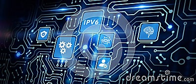 Business, Technology, Internet and network concept. IPV6 abbreviation.Modern technology concept Stock Photo