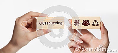 Business, Technology, Internet and network concept. Outsourcing Human Resources Stock Photo