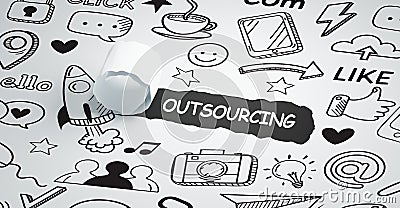 Business, Technology, Internet and network concept. Outsourcing human resources Stock Photo