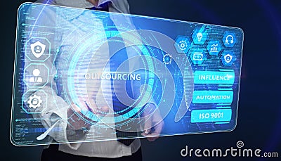 Business, Technology, Internet and network concept. Outsourcing human resources Stock Photo