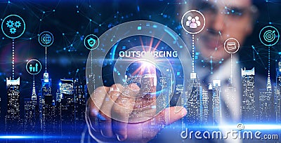 Business, Technology, Internet and network concept. Outsourcing human resources Stock Photo