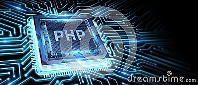 Business, Technology, Internet and network concept. PHP abbreviation. Modern technology concept Stock Photo