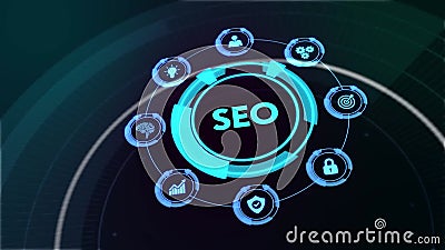 SEO or Search Engine Optimization Text on Computer Keyboard and Boxes