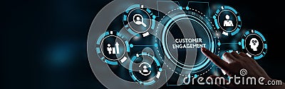 Business, Technology, Internet and network concept. Shows the inscription: CUSTOMER ENGAGEMENT Stock Photo