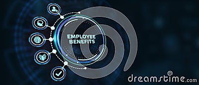 Business, Technology, Internet and network concept. Shows the inscription: EMPLOYEE BENEFITS Stock Photo