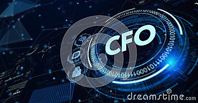 Business, Technology, Internet and network concept. Virtual screen of the future and sees the inscription: CFO Stock Photo