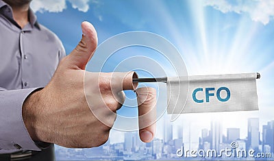 Business, Technology, Internet and network concept. Young entrepreneurs have a creative approach to the presentation: CFO Stock Photo