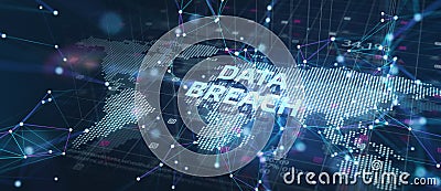 Business, technology, internet and networking concept. Data breach on the virtual display Stock Photo
