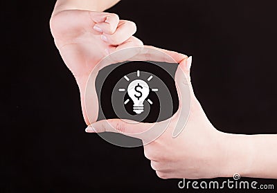 Business, technology, internet and networking concept. Light Bulb innovation Solution Stock Photo