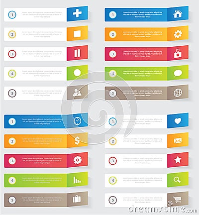 Vector collection of infographic template with 3D paper label, integrated circles. Business concept. For content, diagram Vector Illustration