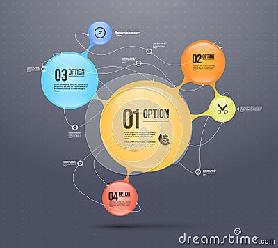 Business template, conceptual chains with infographic elements Vector Illustration