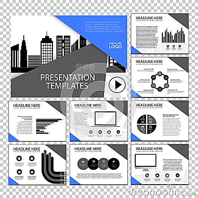 Business Template design set Presentation and brochure Annual report, flyer page with infographic element. Vector Illustration