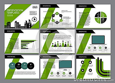 Business Template design set Presentation and brochure Annual report, flyer page with infographic element. Vector Illustration