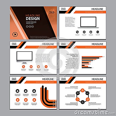 Business Template design set Presentation and brochure Annual report, flyer page with infographic element. Vector Illustration