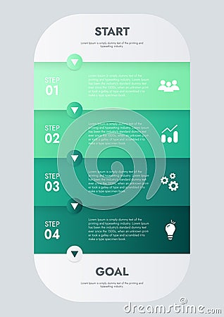 Business template for presentation. Infographic data visualization. Process chart and elements. Cartoon Illustration