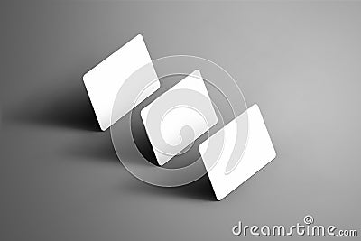 Business template of a three bank gift cards on a gr Stock Photo