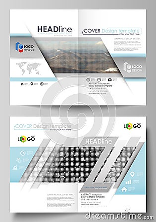 Business templates for bi fold brochure, flyer, booklet, report. Cover design template, vector layout in A4 size Vector Illustration