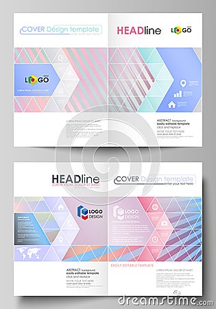 Business templates for bi fold brochure, flyer, booklet or report. Cover template, abstract vector layout in A4 size Vector Illustration