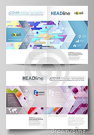 Business templates for bi fold brochure, flyer. Cover design template, abstract vector layout in A4 size. Bright color Vector Illustration